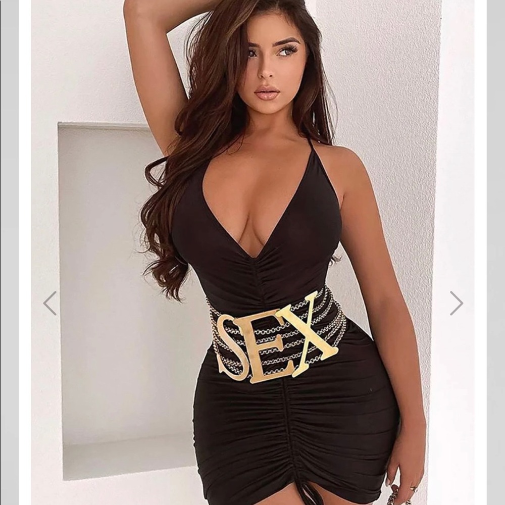 Fashion Nova Shanghai Dress Black